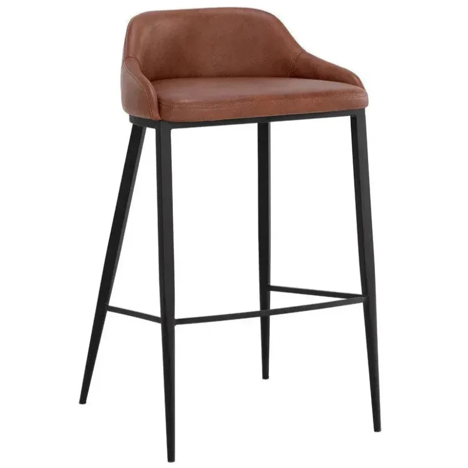 SUNPAN Astra Lowback Leather Barstool