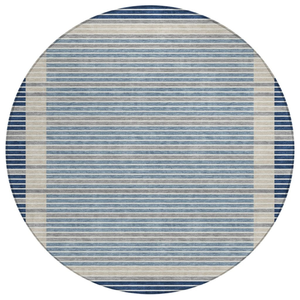 LOOMLAN Rugs Asymira Blue Washable Indoor-Outdoor Rug