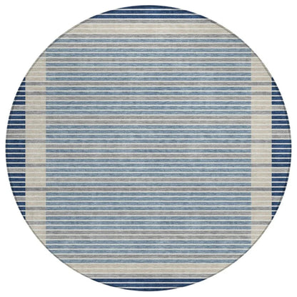 LOOMLAN Rugs Asymira Blue Washable Indoor-Outdoor Rug