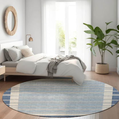 LOOMLAN Rugs Asymira Blue Washable Indoor-Outdoor Rug