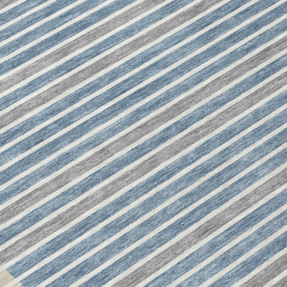 LOOMLAN Rugs Asymira Blue Washable Indoor-Outdoor Rug