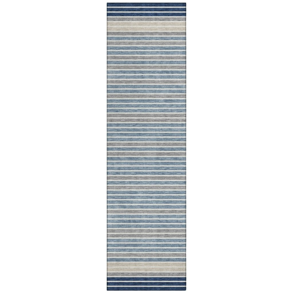 LOOMLAN Rugs Asymira Blue Washable Indoor-Outdoor Rug