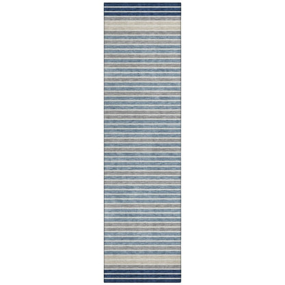 LOOMLAN Rugs Asymira Blue Washable Indoor-Outdoor Rug