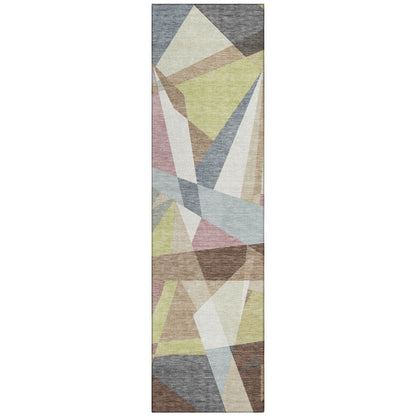 LOOMLAN Rugs Asymma Brown Washable Indoor-Outdoor Rug