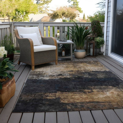 LOOMLAN Rugs Atalika Gray Washable Indoor-Outdoor Rug