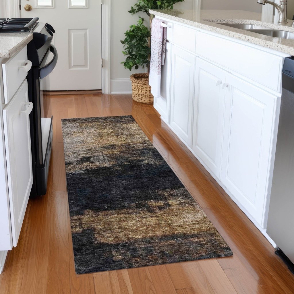 LOOMLAN Rugs Atalika Gray Washable Indoor-Outdoor Rug