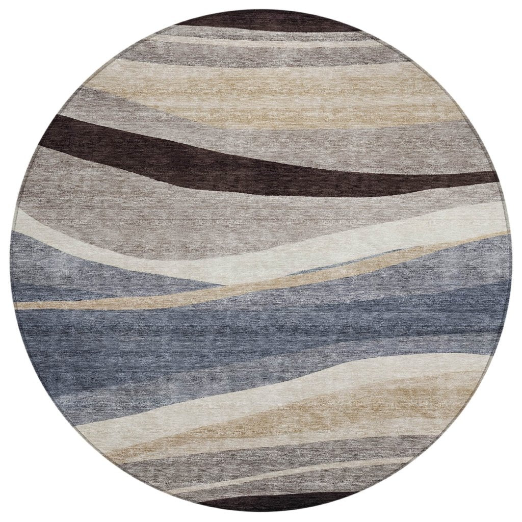 LOOMLAN Rugs Athena Blue Washable Indoor-Outdoor Rug