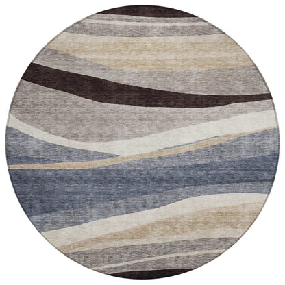 LOOMLAN Rugs Athena Blue Washable Indoor-Outdoor Rug