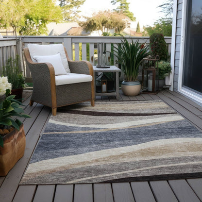 LOOMLAN Rugs Athena Blue Washable Indoor-Outdoor Rug