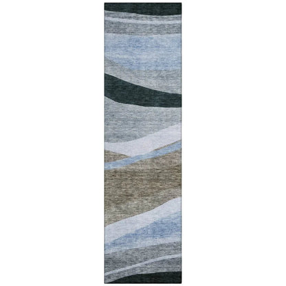 LOOMLAN Rugs Athena Brown Washable Indoor-Outdoor Rug