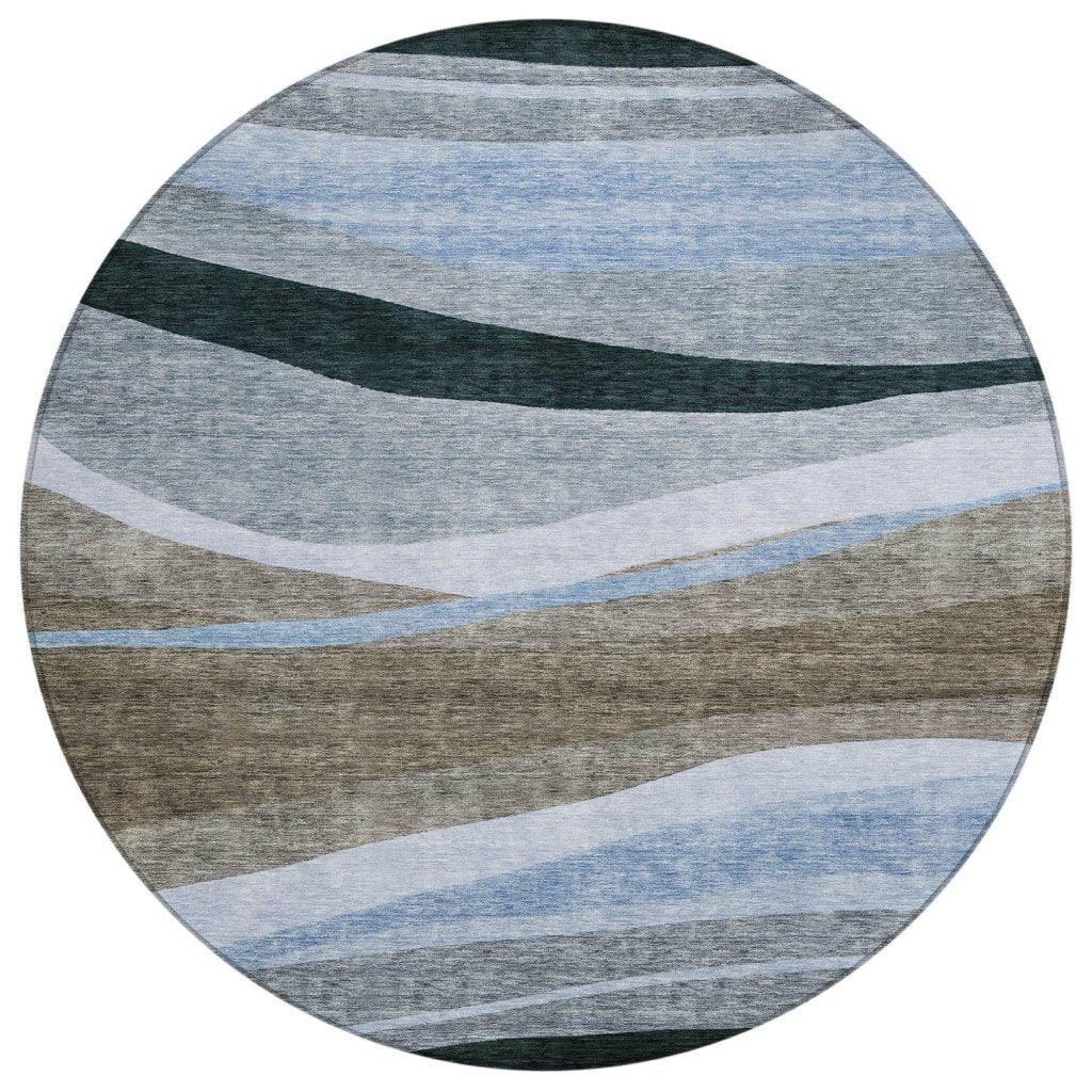LOOMLAN Rugs Athena Brown Washable Indoor-Outdoor Rug