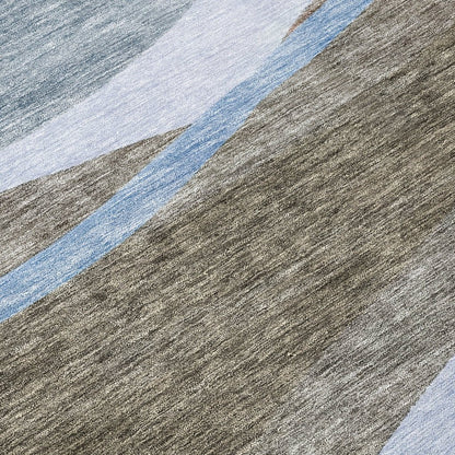 LOOMLAN Rugs Athena Brown Washable Indoor-Outdoor Rug