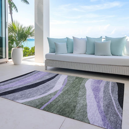 LOOMLAN Rugs Athena Green Washable Indoor-Outdoor Rug