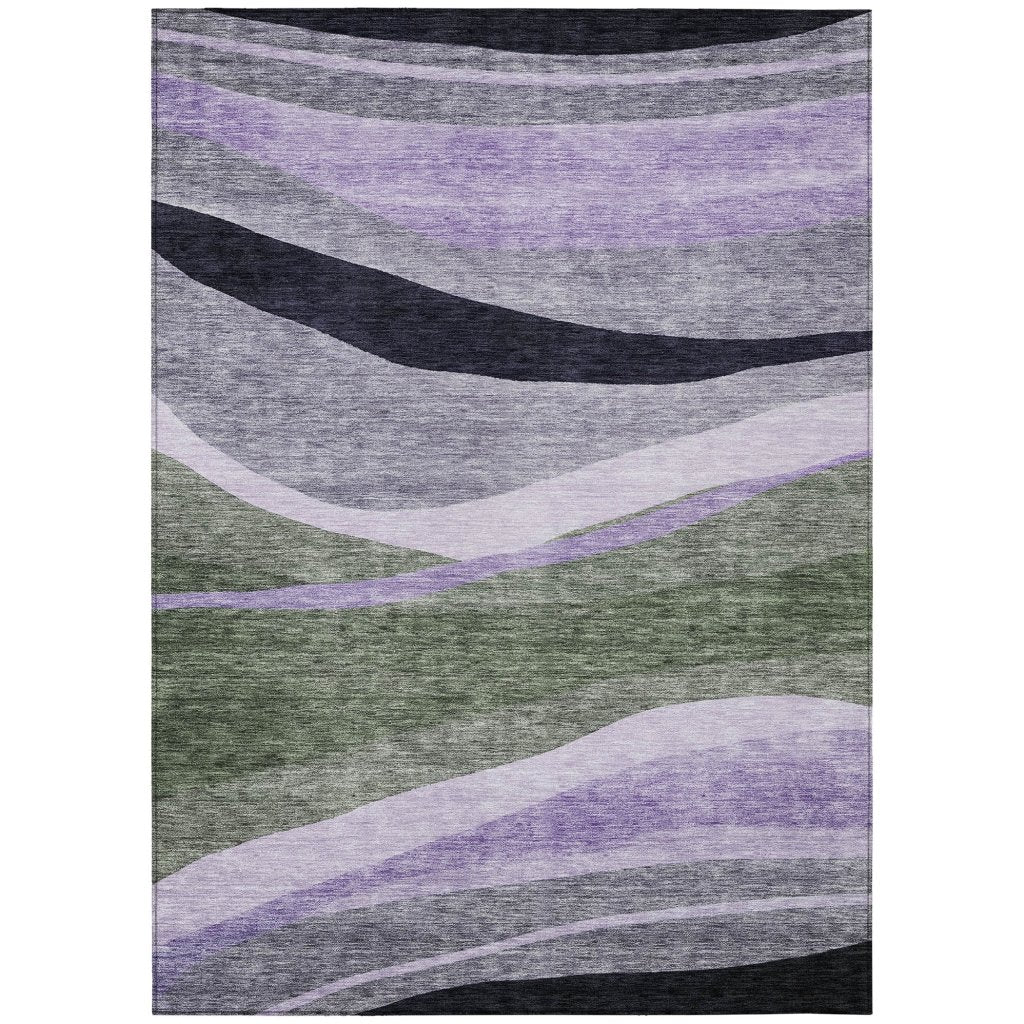 LOOMLAN Rugs Athena Green Washable Indoor-Outdoor Rug