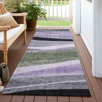 LOOMLAN Rugs Athena Green Washable Indoor-Outdoor Rug