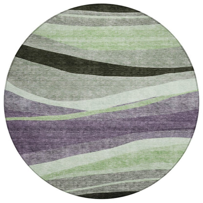 LOOMLAN Rugs Athena Purple Washable Indoor-Outdoor Rug