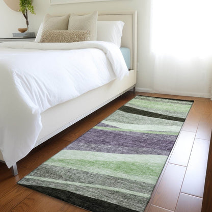 LOOMLAN Rugs Athena Purple Washable Indoor-Outdoor Rug