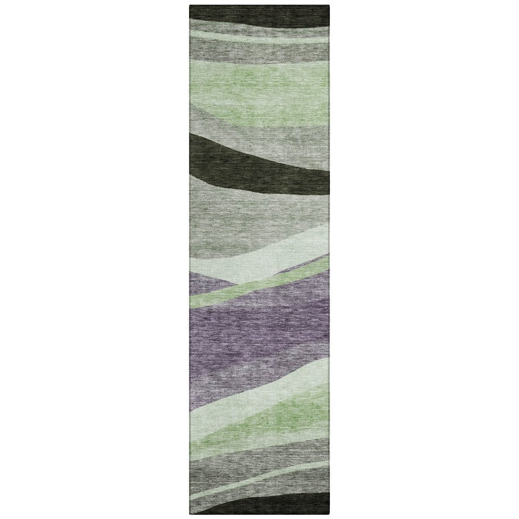 LOOMLAN Rugs Athena Purple Washable Indoor-Outdoor Rug