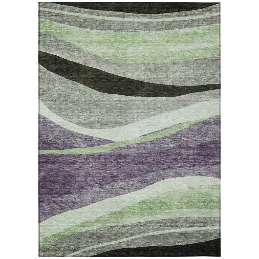 LOOMLAN Rugs Athena Purple Washable Indoor-Outdoor Rug