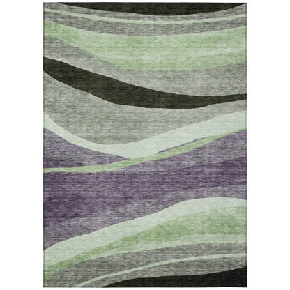 LOOMLAN Rugs Athena Purple Washable Indoor-Outdoor Rug