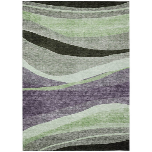 LOOMLAN Rugs Athena Purple Washable Indoor-Outdoor Rug