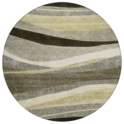 LOOMLAN Rugs Athena Taupe Washable Indoor-Outdoor Rug