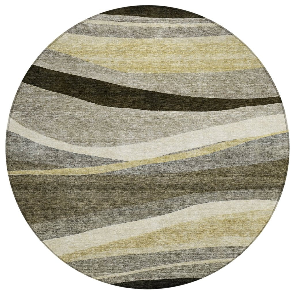 LOOMLAN Rugs Athena Taupe Washable Indoor-Outdoor Rug