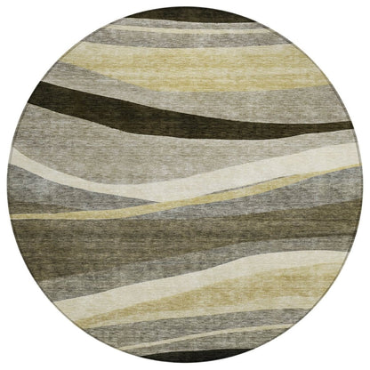 LOOMLAN Rugs Athena Taupe Washable Indoor-Outdoor Rug