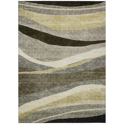 LOOMLAN Rugs Athena Taupe Washable Indoor-Outdoor Rug