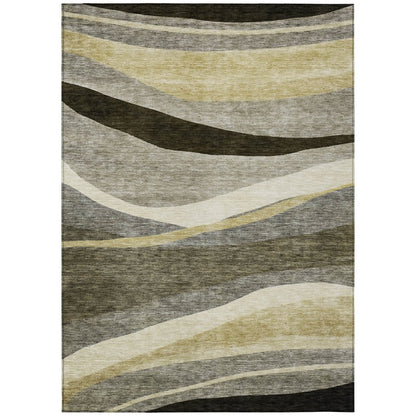 LOOMLAN Rugs Athena Taupe Washable Indoor-Outdoor Rug