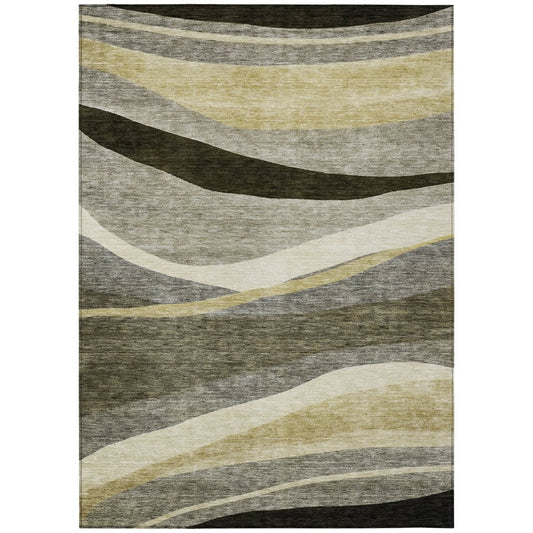 LOOMLAN Rugs Athena Taupe Washable Indoor-Outdoor Rug