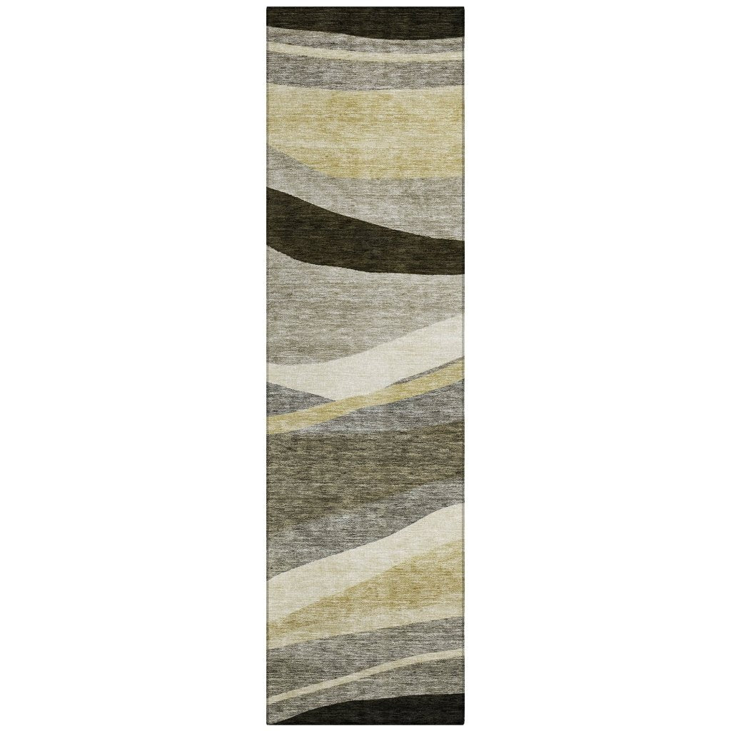 LOOMLAN Rugs Athena Taupe Washable Indoor-Outdoor Rug