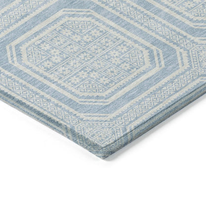 LOOMLAN Rugs Auralis Blue Washable Indoor-Outdoor Rug