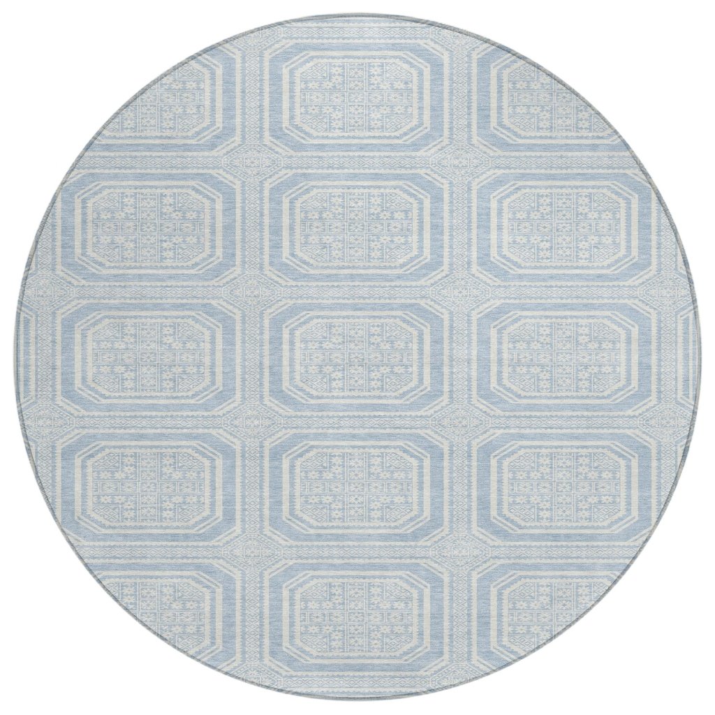 LOOMLAN Rugs Auralis Blue Washable Indoor-Outdoor Rug