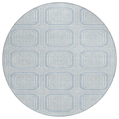 LOOMLAN Rugs Auralis Blue Washable Indoor-Outdoor Rug