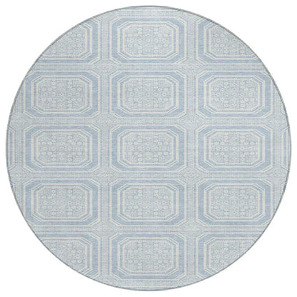 LOOMLAN Rugs Auralis Blue Washable Indoor-Outdoor Rug