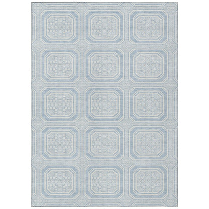 LOOMLAN Rugs Auralis Blue Washable Indoor-Outdoor Rug