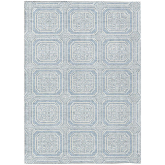 LOOMLAN Rugs Auralis Blue Washable Indoor-Outdoor Rug