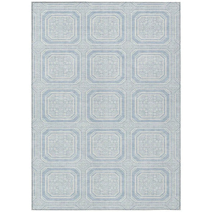 LOOMLAN Rugs Auralis Blue Washable Indoor-Outdoor Rug