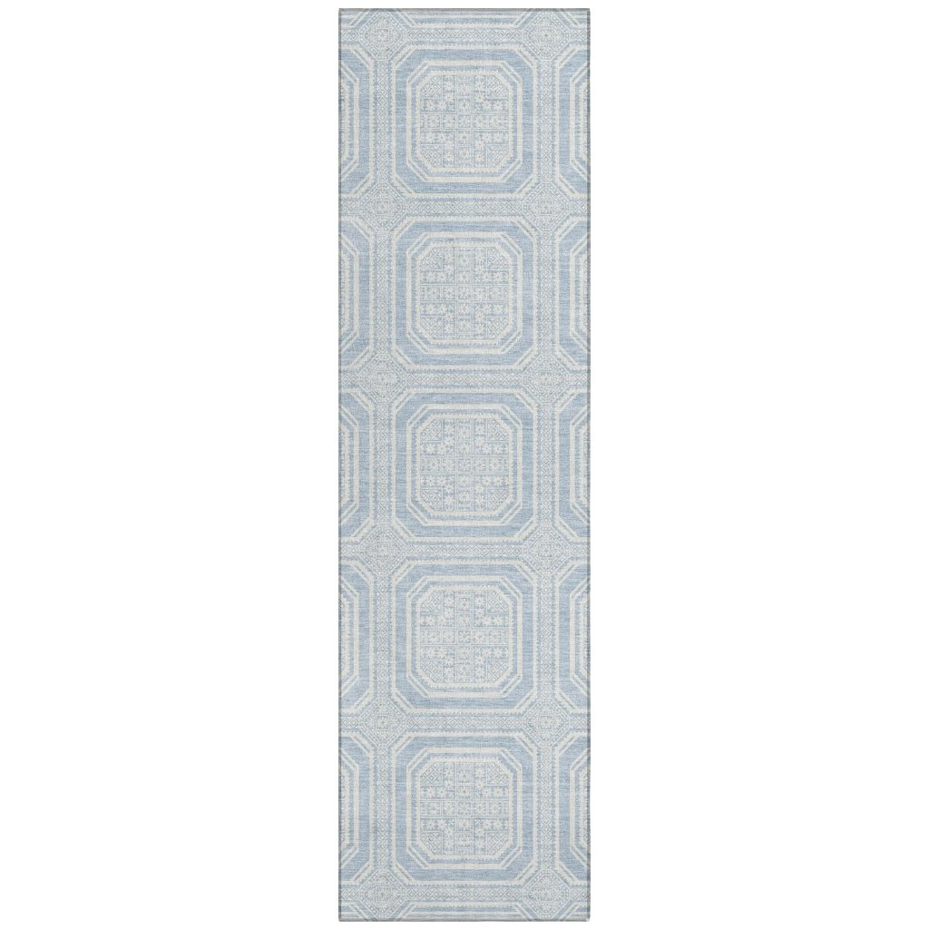 LOOMLAN Rugs Auralis Blue Washable Indoor-Outdoor Rug