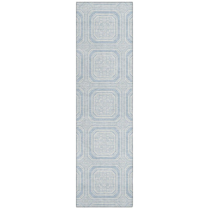 LOOMLAN Rugs Auralis Blue Washable Indoor-Outdoor Rug