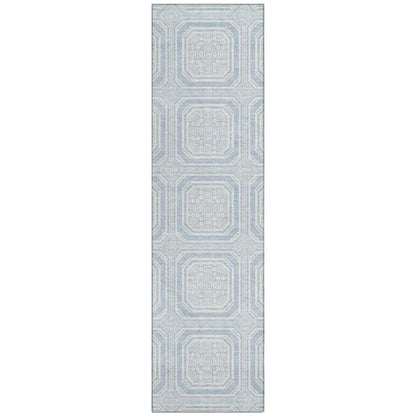 LOOMLAN Rugs Auralis Blue Washable Indoor-Outdoor Rug
