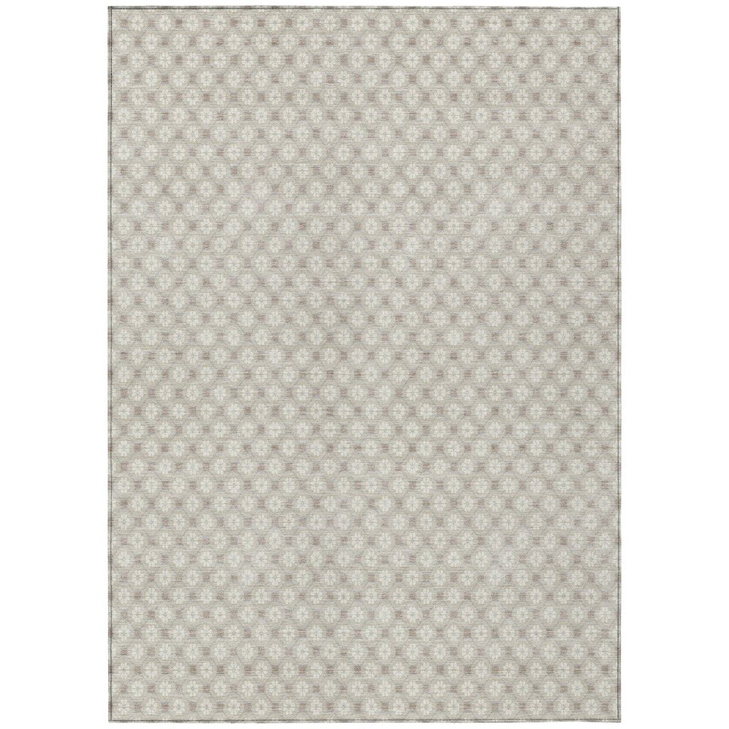 LOOMLAN Rugs Auralyn Brown Washable Indoor-Outdoor Rug