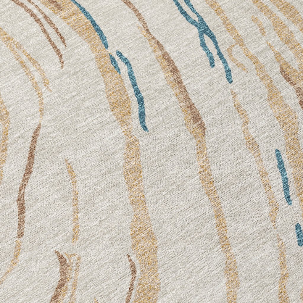 LOOMLAN Rugs Aureva Beige Washable Indoor-Outdoor Rug
