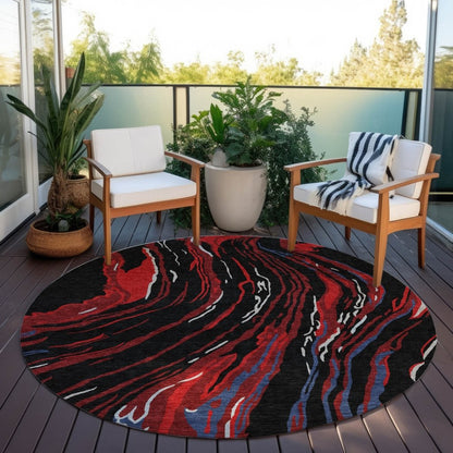 LOOMLAN Rugs Aureva Black Washable Indoor-Outdoor Rug