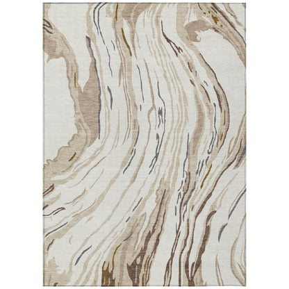 LOOMLAN Rugs Aureva Ivory Washable Indoor-Outdoor Rug