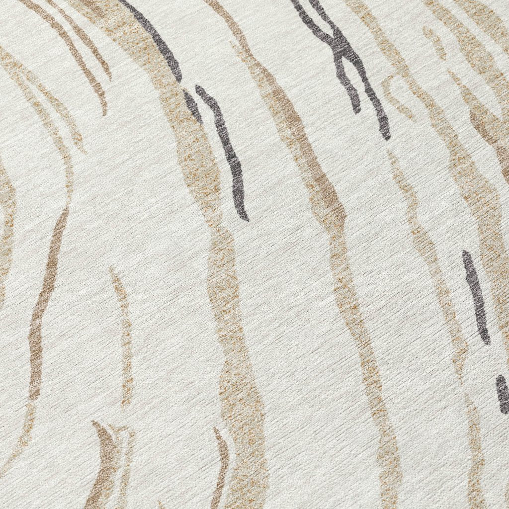 LOOMLAN Rugs Aureva Ivory Washable Indoor-Outdoor Rug