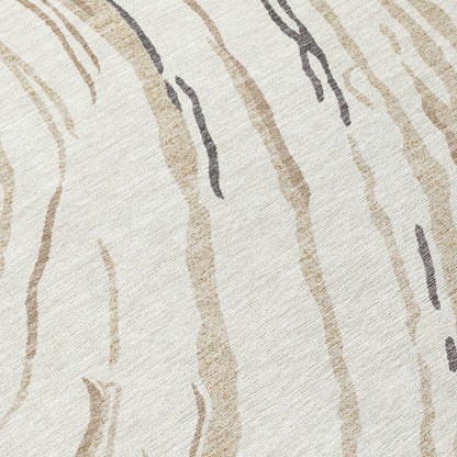 LOOMLAN Rugs Aureva Ivory Washable Indoor-Outdoor Rug