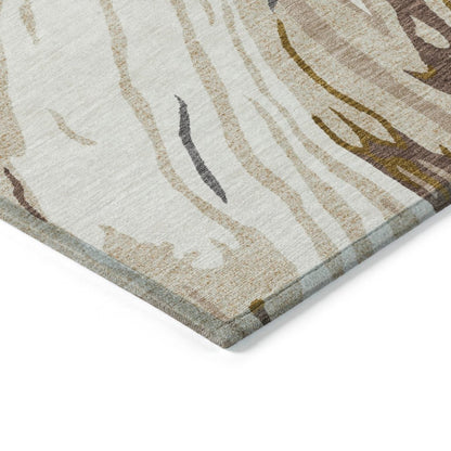 LOOMLAN Rugs Aureva Ivory Washable Indoor-Outdoor Rug