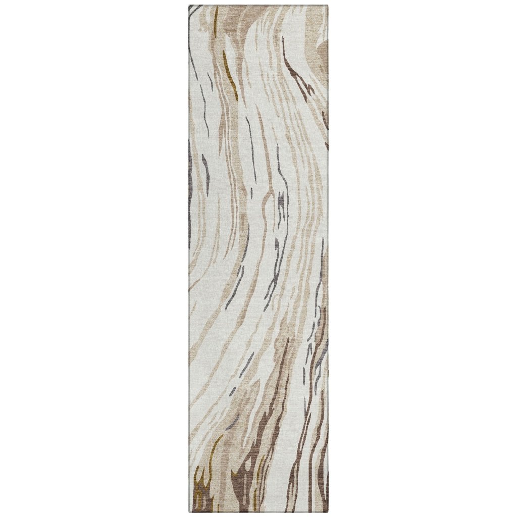 LOOMLAN Rugs Aureva Ivory Washable Indoor-Outdoor Rug